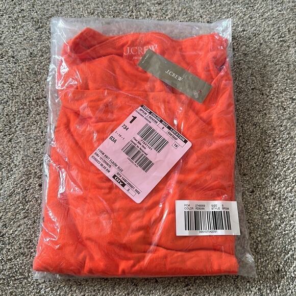 J. Crew FormKnit Elbow Sleeve T-shirt in Guarana Orange NEW - Picture 2 of 6